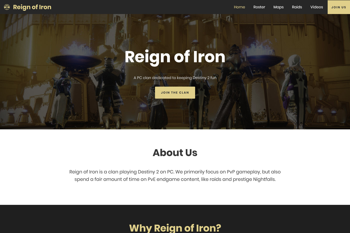 Destiny 2 Clan Website